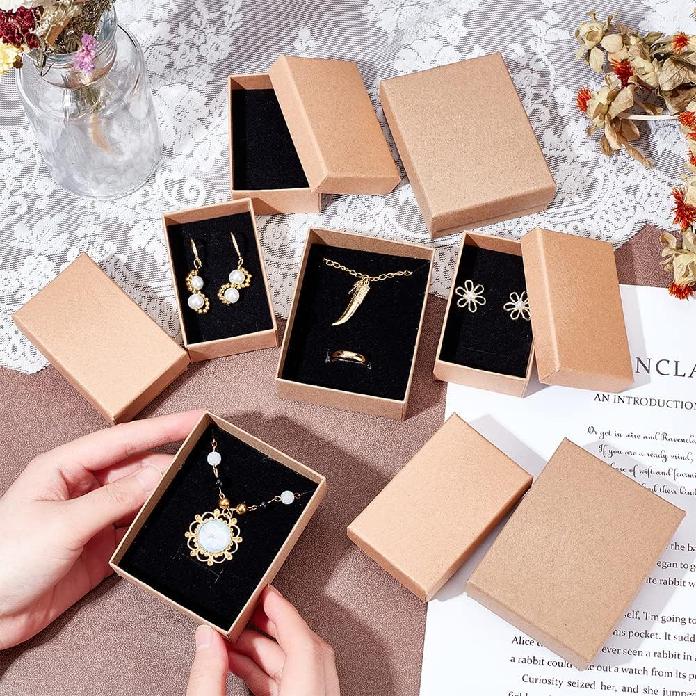 4 Pcs Jewellery Gift Boxes, 9 X 9 X 4cm Cardboard Jewellery Display Box, Jewellery Packaging Box