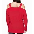 thumbnail image 2 of Sanctuary Clothing Womens Amelie Cold Shoulder Pullover Sweater, Red, Small, 2 of 3