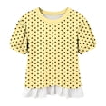 thumbnail image 6 of Fewfanhot Womens Tops Puff Sleeve Crewneck T Shirts Dressy Casual Blouses Spring Outfits Fashion Clothes, 6 of 6