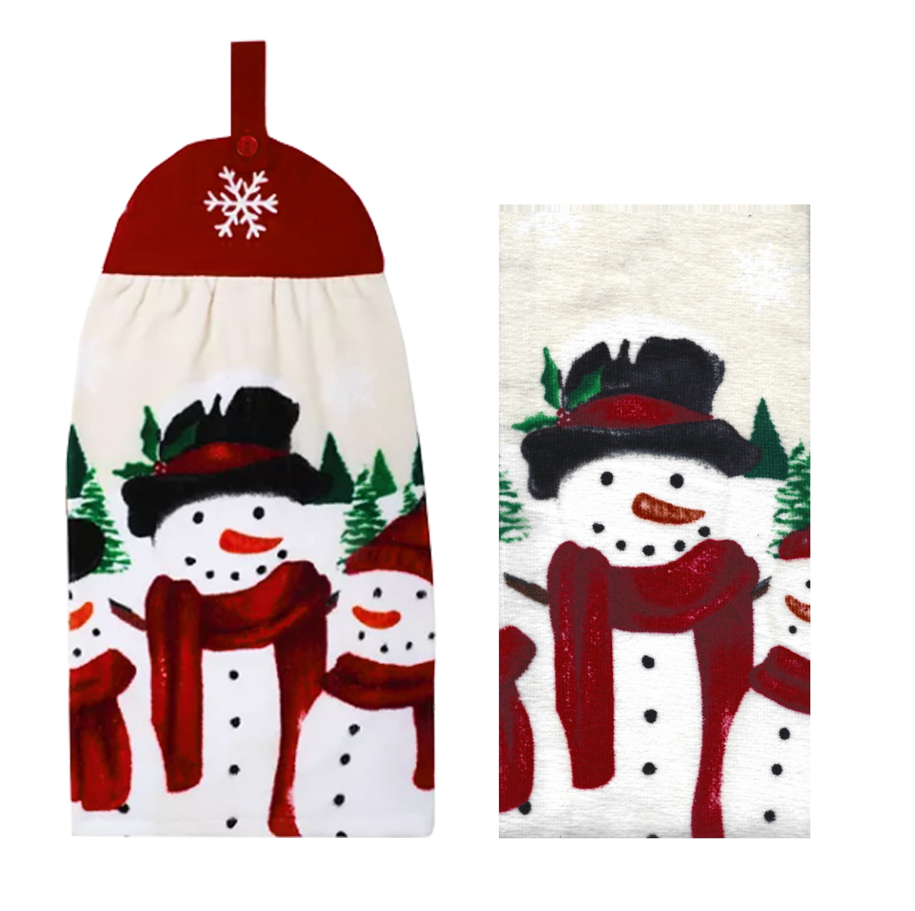 SNOWMAN HEAD Holiday Christmas Kitchen Towel 5 Pack by St Nicholas Square NWT 