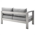 thumbnail image 2 of Modway Shore Fabric & Aluminum Outdoor Patio Left Arm Loveseat in Silver & Gray, 2 of 4