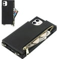 thumbnail image 6 of Crossbody Wallet Case for iPhone 11 with Card Slot Holder,iPhone 11 Magnetic Flip Folio Purse Case, PU Leather Zipper Handbag with Detachable Lanyard Strap 6.1 Inch (Black), 6 of 14