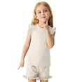 thumbnail image 3 of Kids Girl Pajamas Set Sleeveless Pullover Crewneck Soft Shirts and Shorts Set Girls' Fashion Pajamas Set Kids Girls Pjs Size 5-6 Years, 3 of 5