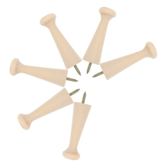 6pcs Wooden Wall Hooks For Entryway Solid Wood Coat Rack With Storage For Hanging Clothes Hats And Towels Decorative And Functional