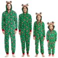 thumbnail image 1 of 2023 Christmas Family Matching Outfits Elk Ear Hooded Rompers Jumpsuit Adults Kids Clothing Set Pajamas Overall Xmas Family Look, 1 of 4