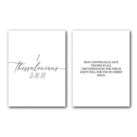 1 Thessalonians 5:16-18, Bible Verse, Set of 2 Prints, Wall Art Décor