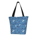 thumbnail image 1 of Disketp Sharks on White Blue Striped for Women’s Casual Shoulder Tote Bag Cross-body Handbags for Shopping, Travel and Daily Use, 1 of 6