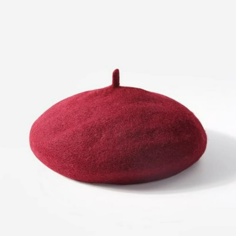 Kids Wool Beret Hat for Autumn Winter Season Soft Warm Solid 