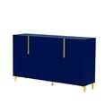 thumbnail image 5 of Vastcury 4-Door 55" Glossy Finish Light Luxury Storage Sideboard Cabinet, Accent Buffet with Adjustable Shelf for Living Room, Navy, 5 of 7