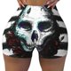 thumbnail image 2 of Balery Watercolor Skull Pantalones cortos de entrenamiento estampados para mujer, sin costuras, ajustados, para gimnasio, yoga, correr, deportes, ejercicio activo, fitness.-Small, 2 of 8