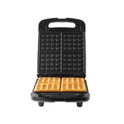 Mainstays 4 Slice Waffle Maker with Removable Plates, Non-Stick, Black Matte Finish