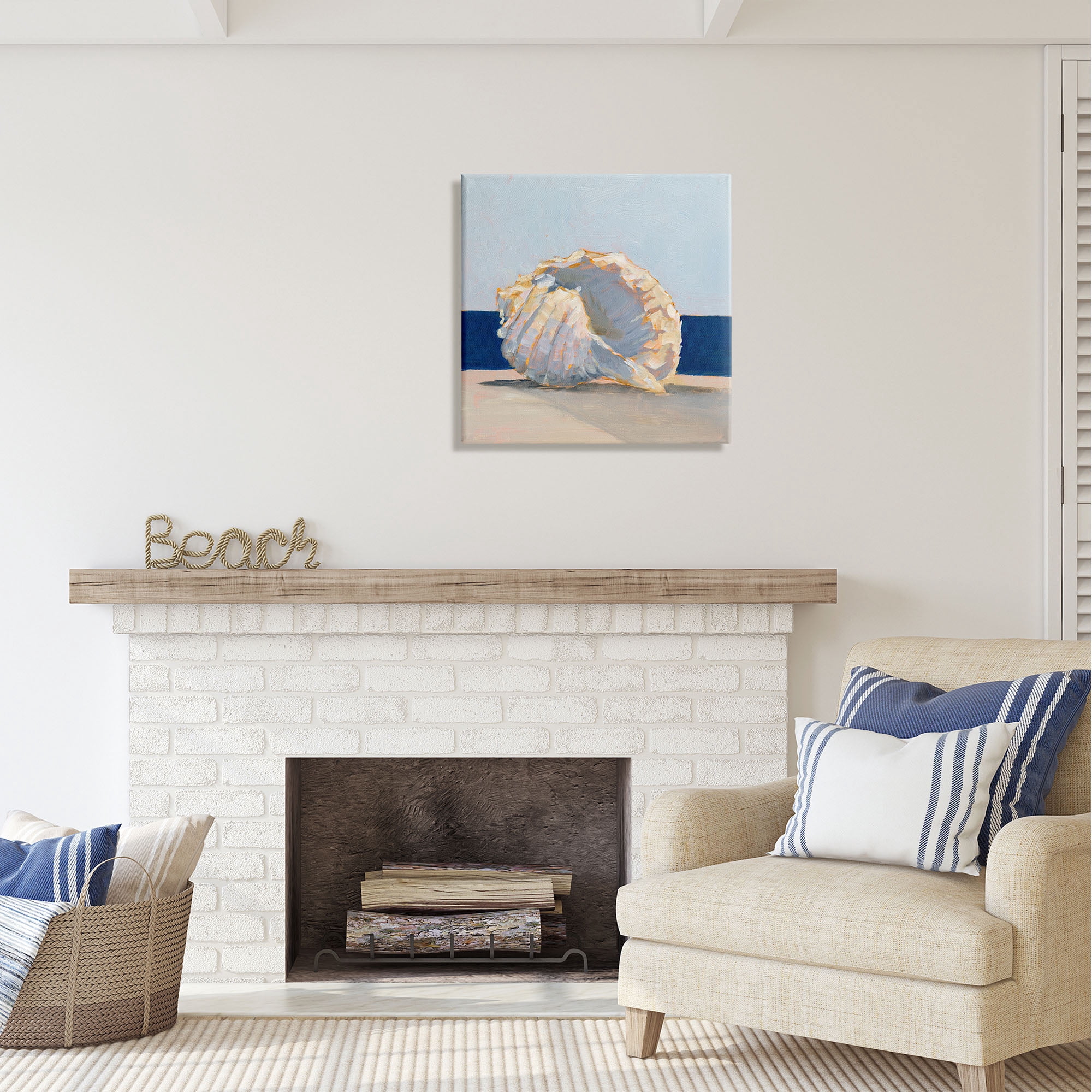 Stupell Industries Nautical Conch Painting Animals & Insects Painting Gallery Wrapped Canvas Print Wall Art, 24 x 24