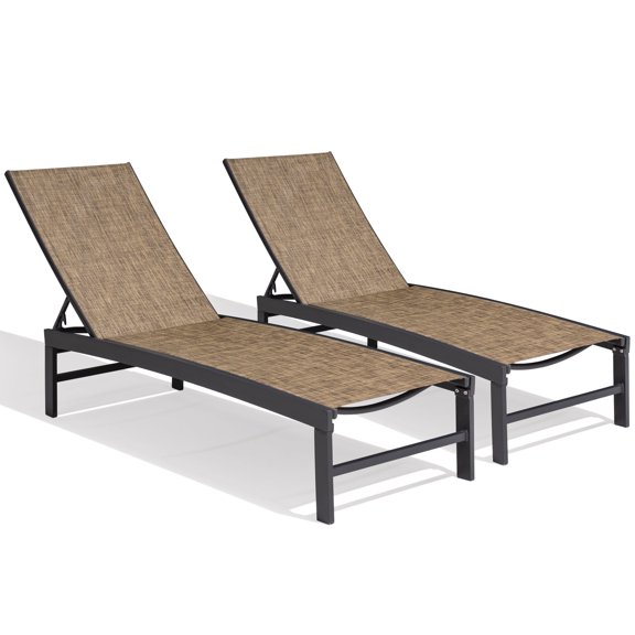 Crestlive Products Outdoor Lounge Chair Adjustable Chaise, Earth