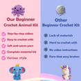 Yarniss Beginner Crochet Kit, Crochet Animal Kit for Valentine Day’s