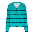 thumbnail image 5 of PNTUTB Women's Fashion Striped Oversized Soft Cardigan with Zipper Long Sleeve Jacket&Flash Picks, 5 of 6