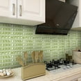 thumbnail image 7 of GBJHJIA 3D Mosaic Tile Sticker Removable Wallpaper Tile , 3D Self Adhesive Wall Tiles Bathroom Wall Tiles for Kitchen Backsplash , Square Decorative Vinyl Tile Decals (Green）, 7 of 7