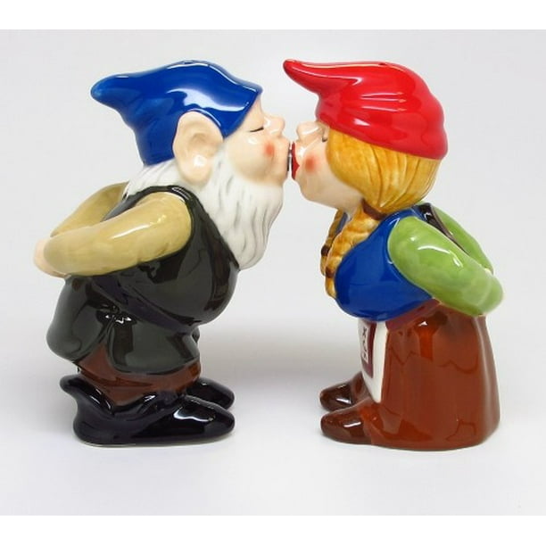 Kissing Garden Gnomes Salt and Pepper Shaker Set