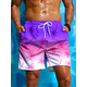 thumbnail image 5 of Bañador corto de playa con cordón para hombre, cintura elástica, estampado 3D, palmeras, degradado, transpirable, ropa de calle, poliéster, 5 of 5