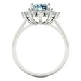 thumbnail image 4 of 2.72 ct Oval Cut Natural Swiss Blue Topaz with Simulated Diamond Halo Accents 18K White Gold Womens Engagement Ring, 4 of 5