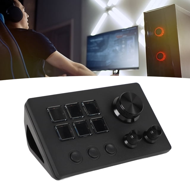 Visual Keyboard, 6 Keys LCD Custom Control Panel with Programmable Macros for OBS Twitch Streaming PC and OS X Shortcut Pad