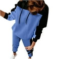 thumbnail image 2 of Women's Color Block Sweat Suit Set Sports Long Sleeve Two Piece Casual Wear, 2 of 9