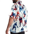 thumbnail image 3 of Ice Hockey Men's Spread Collar Tops, Casual Button Down Shirts for Summer Beach, Printed Short Sleeve Shirts - Unisex, 3 of 6