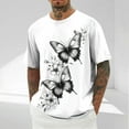 thumbnail image 2 of ZCFZJW Cute Butterfly Tops for Men Big and Tall Casual Summer Short Sleeve Oversized Crewneck Graphic T-Shirts Lightweight Pullovers White XXXL, 2 of 5