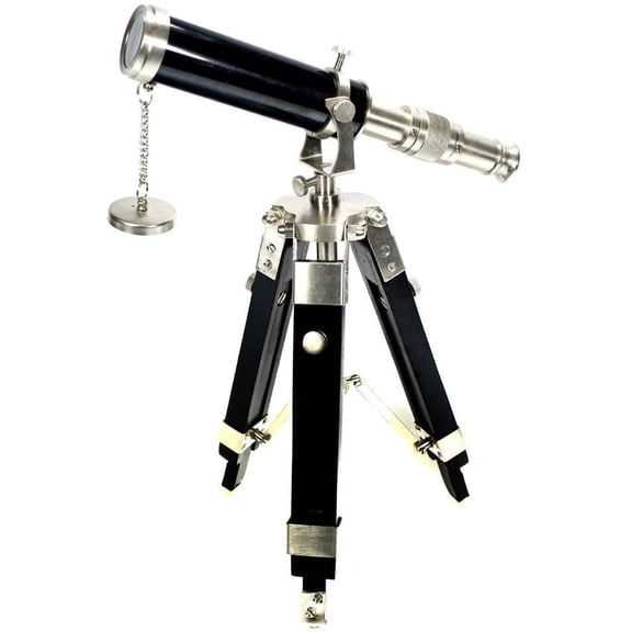 Desktop Telescope with Tripod - Silver Desk Nautical Decor