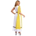 thumbnail image 3 of Hansber Women Ancient Greek Princess Roman Toga Dress One Shoulder Full Length Praise Dance Tunic Dress Yellow XL, 3 of 7