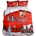 thumbnail image 1 of Merry Christmas 3 Pieces Duvet Covers Set with 2 Shams, Santa Claus Pattern Bedding Cover Set,Queen, 1 of 7