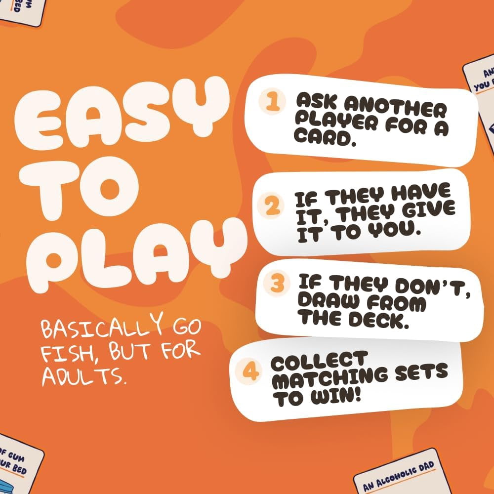 Go F Yourself! – The Grown Up Go Fish Card Game You've Always Wanted | Hilarious Party Game for Grown Ups, 2+ Players | 52 Cards, 13 Unique Pairs Edition