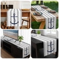 thumbnail image 6 of Grey White Striped Table Runner 72 Inches Long, Navy Blue Beach Nautical Anchor Ocean Coastal Kitchen Coffee Dining Table Decoration for Home Party Birthday Wedding Home Decor 18x72 Inches, 6 of 8