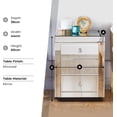 thumbnail image 4 of Furniturebox Italian Mirrored Nightstand - 3 Drawers Stunning Finish Bright Modern Bedside Table, 4 of 7