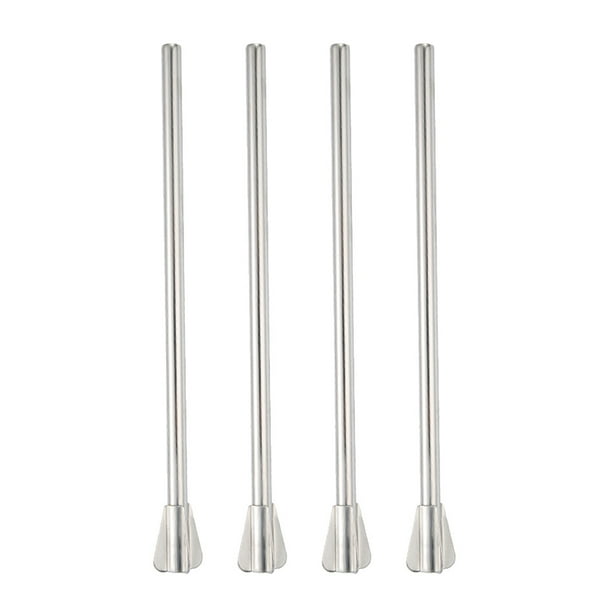 4 pajitas de acero inoxidable reutilizables y creativas para cócteles y bebidas congeladas (plateadas)