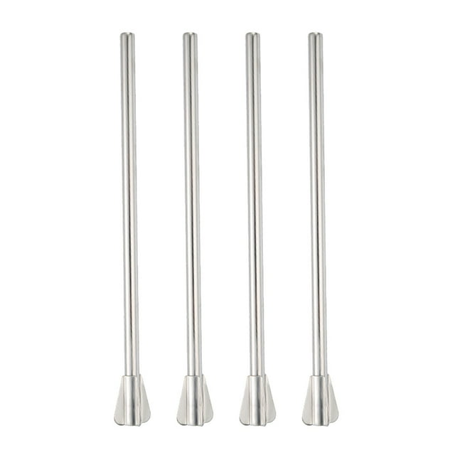 Pailles Réutilisables en Acier Inoxydable avec Cuillère pour Cocktails et Boissons Glacées 4 Pcs Argent
