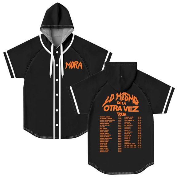 Mora Lo Mismo De La Otra Vez Tour 2025 Merch Hooded Baseball Jersey Short Sleeve Shirt Women Men Crewneck Casual Tee