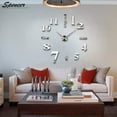 thumbnail image 2 of Spencer Frameless DIY Wall Clock, Modern Large 3D Mirror Sticker for Living Room Bedroom Office Home Decoration "Silver", 2 of 7