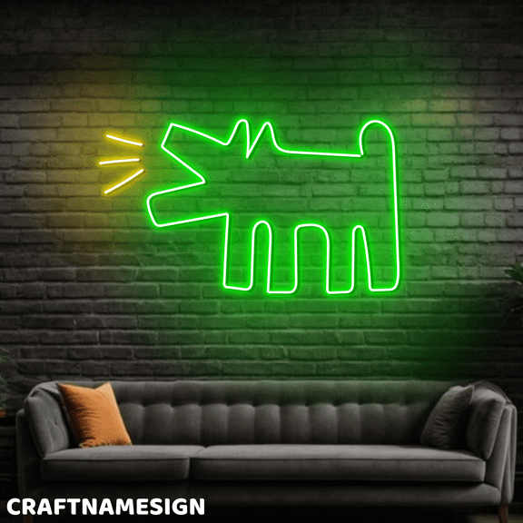 Craftnamesign Barking Dog Neon Light For Pet Store Shop Home Wall Decor