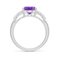 thumbnail image 2 of ANGARA Natural 2.28 Ct. Amethyst with Diamond Classic Ring in 14K White Gold for Women (Ring Size: 11.5), 2 of 9