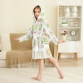 thumbnail image 4 of FORMRS Niños Bathrobe Unisex Hooded Robe Soft Plush Pajamas Sleepwear, Size 2-3T, Toasts Pattern, 4 of 7