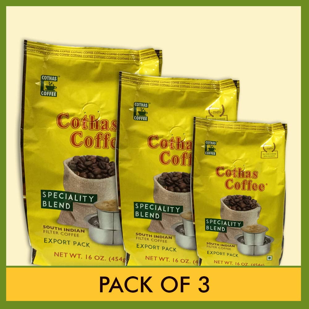Cothas Coffee South Indian Filter Coffee (Pack of 3) Each Pkt 1 Lb