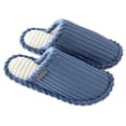 thumbnail image 3 of Zapatillas cálidas para interior, suave, de terciopelo coralino, antideslizante, para pareja, mujer, hombre, 42-43L, azul marino kenally AP000900-09, 3 of 6