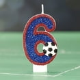 thumbnail image 5 of Blue Number Candles Red Edge Football Design Creative Digital Birthday Cake Decoration, 5 of 5