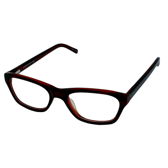 Jones New York Petite Plastic Rectangle Eyeglass Frames, Burgundy Tint, 48mm