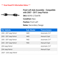 thumbnail image 2 of Front Left Axle Assembly - Compatible with 2007 - 2017 Jeep Patriot 2008 2009 2010 2011 2012 2013 2014 2015 2016, 2 of 2