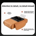 thumbnail image 4 of Car Center Console Cover, PU Leather Armrest Cushion Organizer with Double Cup Holder and Storage Box, 4 of 7
