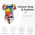 thumbnail image 4 of Junzan Justaucorps à Manches Courtes Col Rond Imprimé Chats Amusants pour Femmes, T-shirt Mode Aguichant une Pièce Col Rond Justaucorps Aguichant pour Sortir-Petit, 4 of 7