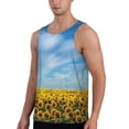 thumbnail image 2 of Fotbe Blooming Sunflower Field Pattern Men's Quick Dry Workout Tank Top Gym Muscle Tee Fitness Bodybuilding Sleeveless T Shirt Breathable Workout Shirt-, 2 of 9