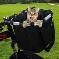 thumbnail image 3 of Cesta plegable extraíble para bicicleta para perros (modelo con cremallera gris) con cesta de manillar ajustable de liberación rápida para una fácil instalación, 3 of 5