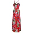thumbnail image 6 of Lilgiuy Women Sleeveless Bohemian V-Neck Sling Printing Floral Beach Long Dresses, 6 of 6